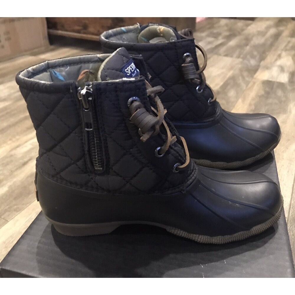 EUC Womens Sperry Black Quilted Duck/Rain Snow Boots Size 6 - Picture 6 of 11